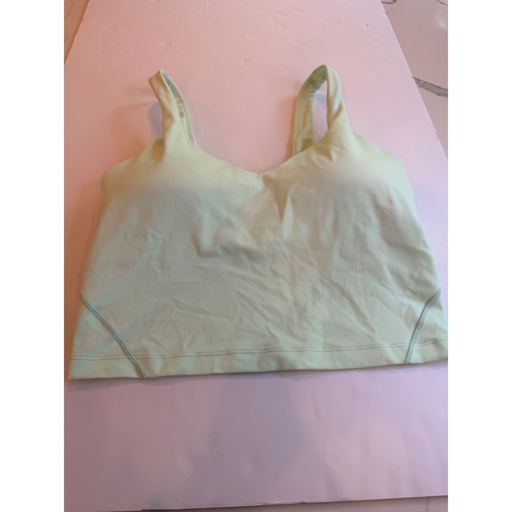 Lululemon Align Tank Top Mint Green Size 6 Nulu Yoga Crop Bra Pads NWOT - Picture 4 of 10